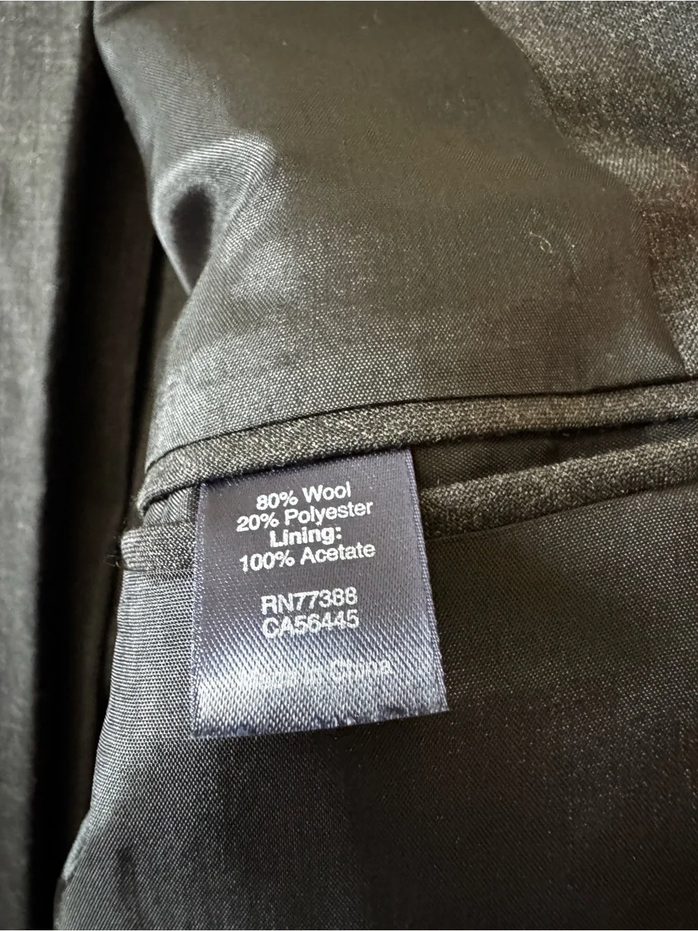 J. Crew Men's Dark Charcoal Two-Button Ludlow Suit 40R 33x30